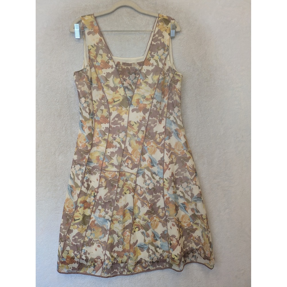 Sundance Dress Women's 8 Multicolor Silk Watercolor Floral V-Neck A-Line Boho
